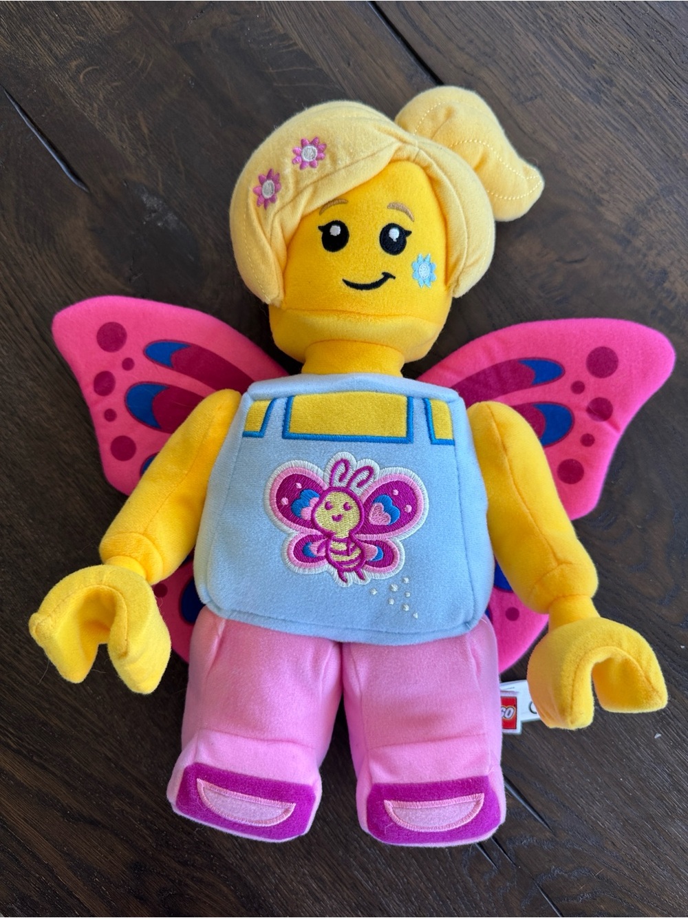 Lego Minifigure Butterfly Girl with Flowers 12" Plush Character